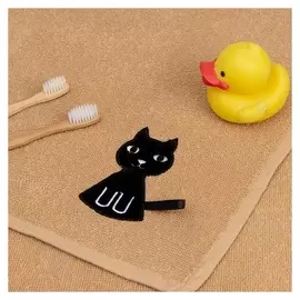 Полотенце экономь и Я с петелькой «Котик» 50*80 см, цв.бежевый, 100% хл, 260 гр/м2