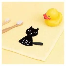 Полотенце экономь и Я с петелькой «Котик» 50*80 см, цв.желтый, 100% хл, 260 гр/м2