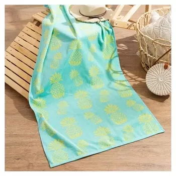 Полотенце "Ананасы" 70*140 см, велюр/махра 350гр/м2, 100% хлопок