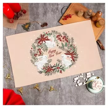 Полотенце этель Christmas Wreath 40х73 см, 100% хл, саржа 190 гр/м2