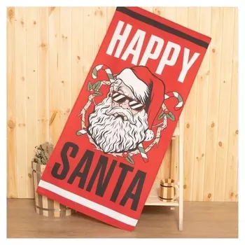 Полотенце этель Happy Santa 70х146 см, 100% хлопок 160гр/м2