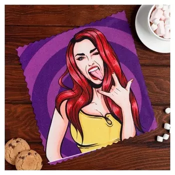 Полотенце этель Love Life "Дерзкая" 30*30 см, 100% п/э