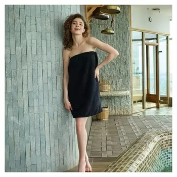 Полотенце банное экономь и Я «Парео» 68х150 см, цвет черный, 100%хл с Airo, 320 г/м2