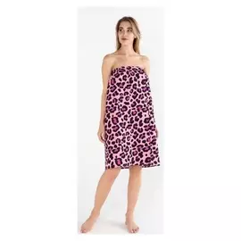 Полотенце для бани Leopard женское парео, 80х150±4 см,хл., ваф. полотно, 160 гр/м2