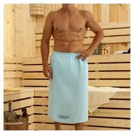 Полотенце для бани «Люблю баньку» мужской килт, 75х150 см, 100% хл, ваф. полотно, голубой