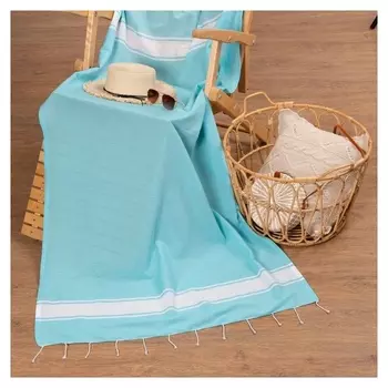 Полотенце для ванны пештемаль Love Life "Cotton Foutah"90х170см,220г/м,80%хл,20% п/э,голубой 73643