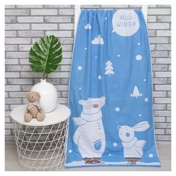 Полотенце двухстороннее крошка Я "Winter" 70х140см, цвет синий, 100%хл, 315 г/м2