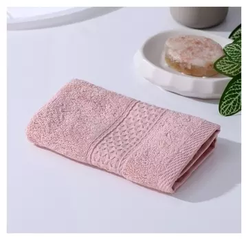 Полотенце х/б, 34 х 34 см, цвет розовый