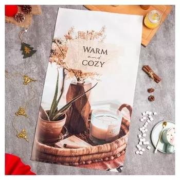 Полотенце "Этель" Cozy 40х73см, 100% хл, саржа 190 гр/м2