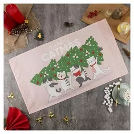 Полотенце "Этель" Meowy Catmas 40х73 см, 100% хл, саржа 190 гр/м2
