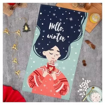 Полотенце "Этель" привет, зима! 40х73 см, 100% хл, саржа 190 гр/м2