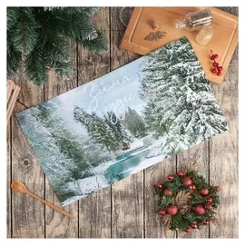 Полотенце "Этель" зимняя сказка 40х70 см, 100% хл, саржа 190 гр/м2