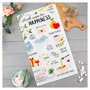 Полотенце кух."Доляна" Happiness 35х60 см, 100% хл, 160г/м2