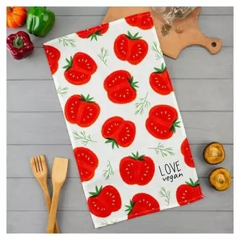 Полотенце кух."Доляна" Love Vegan 35х60 см, 100% хл, 160г/м2