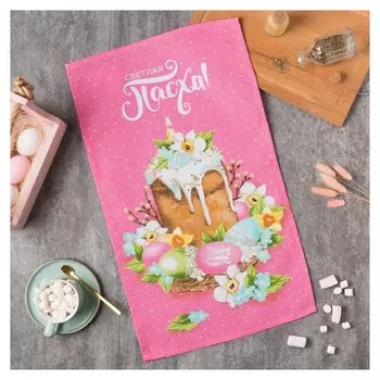 Полотенце кух."Доляна" светлая пасха 35х60 см, 100% хл, 160г/м2