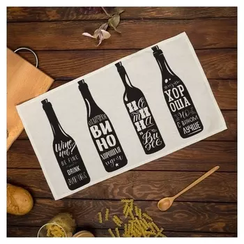 Полотенце кухонное доляна Wine 35х60 см, 100% хл, 160г/м2