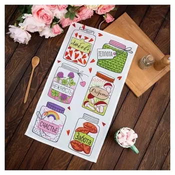 Полотенце кухонное «Любовь, теплота», нежность 34*60 см