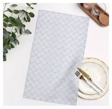 Полотенце кухонное мари санна бык Гуч 35х60см, цвет голубой, рогожка, 150г/м, 100% хлопок