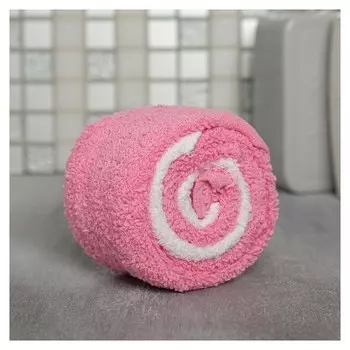 Полотенце-леденец 30 см × 30 см, бело-розовое