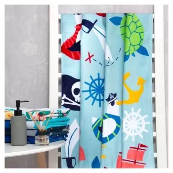 Полотенце Love Life "Пираты" 70*140 см, велюр/махра 340гр/м2, 100% хлопок