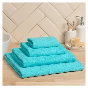 Полотенце махровое экономь и Я 100*150 см, цв. голубой, 100% хлопок, 350 гр/м2