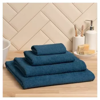 Полотенце махровое экономь и Я 100*150 см, цв. синий, 100% хлопок, 350 гр/м2