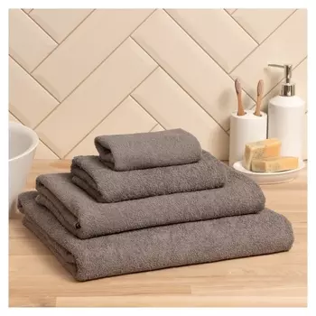 Полотенце махровое экономь и Я 50*90 см, цв. серый, 100% хлопок, 350 гр/м2