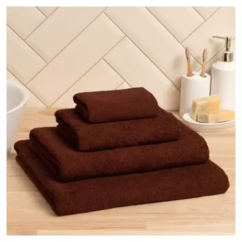 Полотенце махровое экономь и Я 70*130 см, цв. шоколадный, 100% хлопок, 350 гр/м2