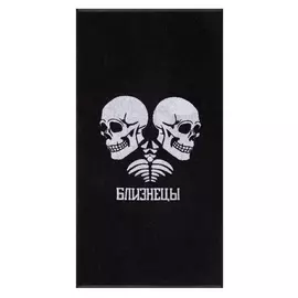 Полотенце махровое этель "Близнецы" чёрный, 67х130 см, 420 гр/м2, 100% хлопок