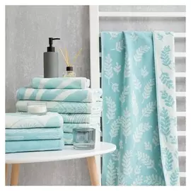 Полотенце махровое этель Branches бирюза, 50х90 см, 100% хл, велюр, 420 гр/м2