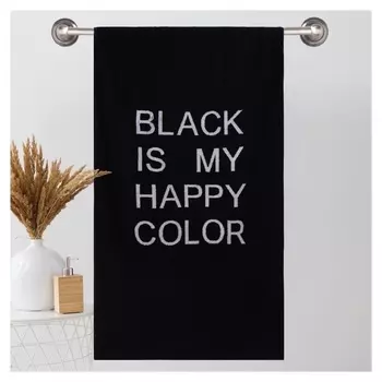 Полотенце махровое этель ЧБ «My Happy Color», пестроткань, 70х130 см