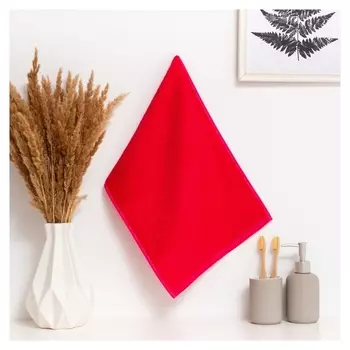 Полотенце махровое этель цвет малиновый 30х60см, 350 г/м2, 70% хлопок,30% бамбук