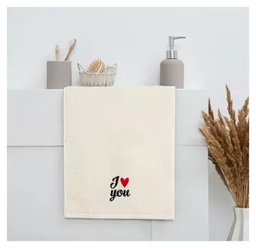 Полотенце махровое этель I Love You 30х60см, 100% хлопок, 340гр/м2