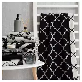 Полотенце махровое этель Ornament чёрный, 70х130 см, 100% хл, велюр, 420 гр/м2