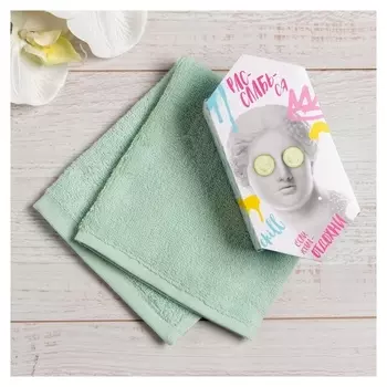 Полотенце махровое этель "Расслабься" 30х30 см, 100 хлопок, 340гр/м2