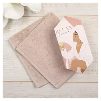 Полотенце махровое этель Relax Time 30х30 см, 100 хлопок, 340гр/м2