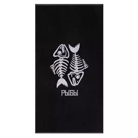 Полотенце махровое этель "Рыбы" чёрный, 67х130 см, 420 гр/м2, 100% хлопок