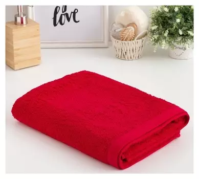 Полотенце махровое этель «Терри» 70x140 см, красный