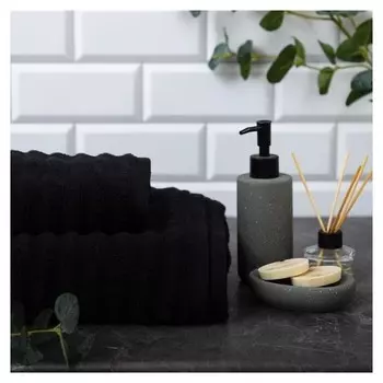 Полотенце махровое этель "Waves" чёрный, 70х130 см, 100% хлопок, 460 гр/м2