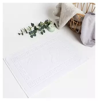 Полотенце махровое для ног 50х70см, белый, 100% хлопок, 550 г/м2