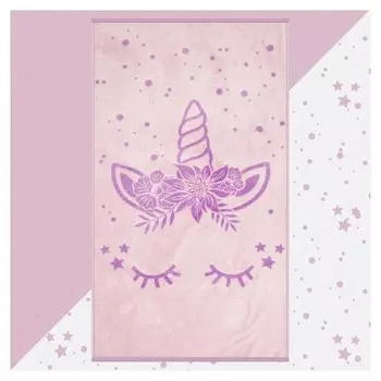Полотенце махровое "Этель" единорог, 70х130 см, 100% хлопок, 420гр/м2
