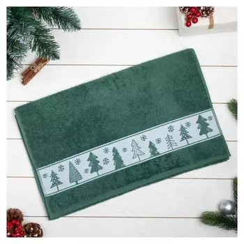 Полотенце махровое "Ёлочки" 50х90 см, 100% хлопок, 360гр/м2