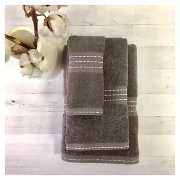 Полотенце махровое лондон 30х60см, серо-коричневый, хл100%, 430г/м