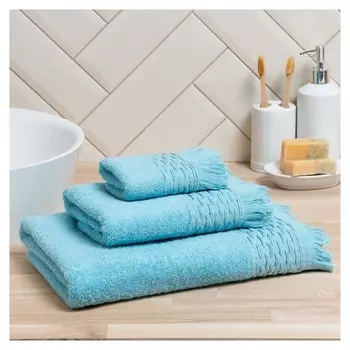 Полотенце махровое Love Life «Аморе» 50х90 см, голубой, 100% хл, 450 гр/м2