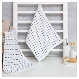 Полотенце махровое Lovelife Navy 33х72±3 см, цвет белый