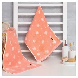 Полотенце махровое Lovelife "Снеговик" 35*75±3 см, цв.розовый, 100% хлопок, 350 г/м2