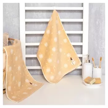 Полотенце махровое Lovelife"Снеговик" 35*75±3 см, цв.желтый, 100% хлопок, 350 г/м2