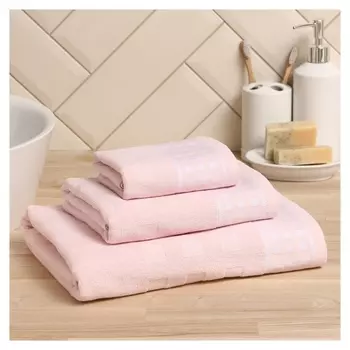 Полотенце махровое Lovelife "Square" 70х130 см, цвет бледно-розовый, 100% хлопок, 380 гр/м2
