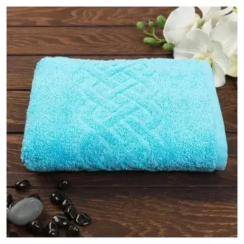 Полотенце махровое «Plait», цвет голубой, 30х70 см