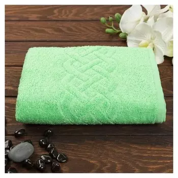 Полотенце махровое «Plait», цвет зелёный, 30х70 см